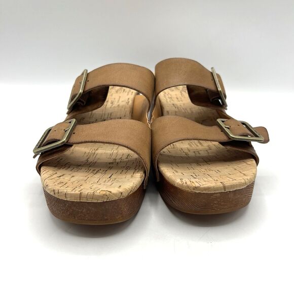 Kork Ease Womens Size 10M Saffron Leather Open Toe Slide Sandals Platform Wedge - Picture 3 of 13